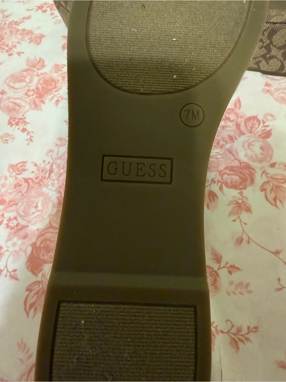 GUESS Brown Monogram Slide Sandals